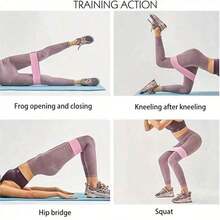 3pcs Resistance Band Set, Non-Slip Elastic Exercise Bands, Butt, Body Stretching, Workout, Yoga, Made Of Acrylic Fabric, Multiple Colors (Pink, Purple, Green), Multi-Level Tension, Squat Booty Resistance Loop Bands Fitness, Yoga Stretching Training