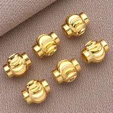 10/20 件 18K 镀金珠子扁平圆形隔珠黄铜散珠隔珠柱状圆珠隔珠适用于手链项链串珠首饰制作 DIY 工艺品 - 金色 - 查看 26