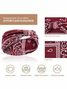 1 pieza Diadema ancha de estilo bohemio para mujer, turbante extra grande, diadema para hacer ejercicio, diadema de moda para yoga, accesorios para el cabello grueso y retorcido, pañuelos para mujer