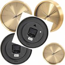 Kiera Grace Wall Clock 10 Inch Craig Aluminum Gold Modern Classic Wall Clocks Battery Operated Silent Non Ticking Home Decor For Living Room Kitchen Bathroom