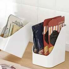 2pcs Storage Box Sundries Organizer Case Inclined Opening Classify Storing Plastic Dormitory Living Room Desktop Daily Use - Multicolor - View 5