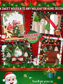 20 Stücke DIY Holz Weihnachtsbaum Ausschnitte - unbearbeitete blanke Holzbaumformen zum Selbstbemalen & Basteln. Erstelle einzigartige festliche Heimdekoration, Weihnachtsbaum Anhänger & Party Dekorationen