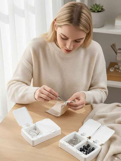 5/12PCS Student Desk And Desktop Organizer White Stationery Jewelry Hair Accessories Storage And Organization Dustproof Waterproof Durable Multifunctional Fashionable And Simple Box