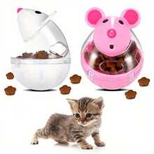 1pc Interactive Cat Toy Feeder, Mouse Shaped Dispenser, Plastic Food Ball Without Battery, Suitable For Cat Games & Pet Training Accessories