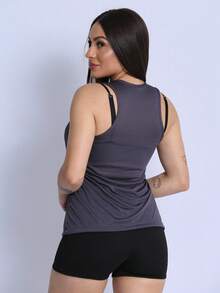 Women Sports Tees & Tanks - 灰色 - 查看 4