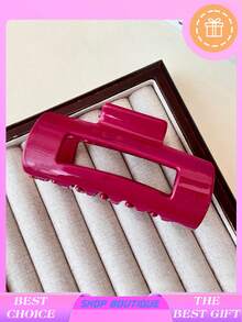 1PC Brand-New Silicone Soft Large Square Hair Claw, High-End Women's Elastic Hair Clip, Women's Hair Accessory, Powerful Chin Clip. Made Of Soft Silicone, It Is Available In Multiple Colors Such As Black, White, Red, Khaki, And Coffee. The Style Is Simple, Fashionable, Cute And Elegant. Winter Hair Clutch Elegant Claw Clips