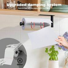 Paper Towel Holder Under Cabinet Wall Mount Kitchen Paper Towel, Self - Adhesive Paper Towel Bar, Paper Towel Rack, SUS304 Stainless Steel 13 Inch Black R, 1