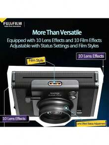 FujiFilm Cameră instantanee de format lat WIDE EVO cu imprimare wireless Bluetooth pentru telefonul mobil, moduri duale de fotografiere, ieșire instantanee HD, performanță portabilă acasă și o cutie cadou în ediție limitată aniversară de 75 de ani a Snoopy.