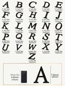 10/20厘米亚克力镜面墙贴，自带可移除字母：A-Z - 亚克力镜面层（带保护膜）+ 1厘米厚粘性泡沫背衬。双层设计营造3D效果；单层使用则呈现简约轮廓。非常适合定制姓名牌、办公室励志标语等。 - 黑色 - 查看 4