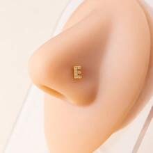 1 buc. Cercei nas piercing, eleganti și rafinați, personalizați, mici, cupru, zirconiu, 26 alfabet, pentru cupluri, unisex, bijuterii pentru corp, cadou potrivit pentru întâlniri zilnice, petreceri, sărbători, cadouri, vacanțe, purtare, bijuterii nas piercing.