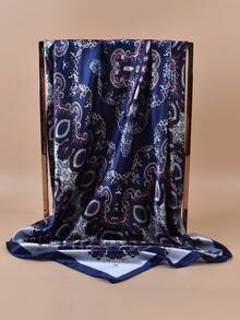 1pc Women's Beach Accessory Summer Beach Headscarf Headband, 90*90inch Satin Square Scarf, Versatile Headwrap, Top Quality Scarf For Party