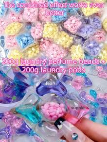 50pcs/Pack 5-In-1 Laundry Detergent Pods, Concentrated Fragrant Fabric Softener, Long-Lasting Scent Stain Remover, Powerful Cleaning Laundry Beads, Herbal Fragrance, Suitable For Household Cleaning - Multicolor - View 10