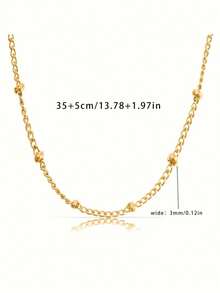 1pc Fashionable Minimalist Stainless Steel Ball Chain Necklace, Suitable For Daily Wear, Holidays, Birthday Gifts