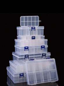 1pc Multi-Purpose Transparent Plastic Storage Boxes Mini Transparent Bead Storage Containers With Hinged Lids Rectangular Clear Craft Supply Boxes For Organizing Earrings Rings Jewelry And Nail Art Accessories