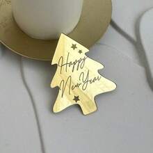 5 pièces/3 pièces/1 pièce Décoration de gâteau pour la fête du Nouvel An 2026, sapin de Noël en acrylique doré, décorations de gâteau pour le Nouvel An, décorations de fête du Nouvel An, accessoires pour séance photo, décoration de gâteau pour célébration du Nouvel An, décorations de Noël, décoration élégante et légère pour gâteaux, cupcakes et tables de desserts - Multicolore - Voir 1