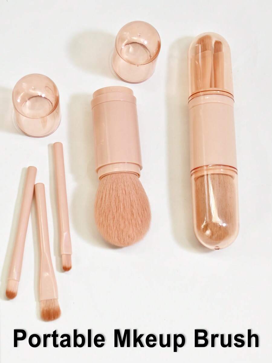 4件套四合一化妆刷套装，包含面部高光刷、迷你眼影刷、伸缩柄化妆刷、便携旅行迷你散粉刷，女士化妆刷具套装，化妆刷套装，化妆刷套装，化妆刷套装，全套化妆刷，化妆刷套装，全套化妆工具，化妆刷套装，化妆刷套装，化妆刷礼盒套装