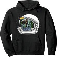 Rose Flowers Bird Plant Helmet & Space - Astronaut Pullover Hoodie - Black 29 - View 1