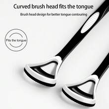 Fawnmum Silicone Tongue Scraper With Non-Slip Handle ,Double-Side Tongue Brush Fresh Breath,Oral Hygiene Care Tool,1pc
