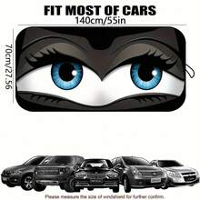Tấm che nắng kính chắn gió ô tô gấp gọn, một phụ kiện mùa hè thú vị, bảo vệ xe khỏi tia UV và nhiệt độ cao, giữ xe mát mẻ và làm cho xe của bạn trông thú vị hơn. Phù hợp với hầu hết các loại xe Sedan và SUV cỡ nhỏ. Tấm che nắng ô tô có kích thước (140cm x 70cm) - Nhiều màu - Xem 4