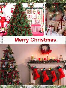 1 pièce/6 pièces/12 pièces/24 pièces/48 pièces Décoration de nœud de Noël rouge, nœuds décoratifs classiques pour les fêtes à accrocher, convient pour les arbres de Noël, couronnes, vignes, boîtes cadeaux, décoration festive, nœuds décoratifs élégants, fournitures pour fête de Noël, convient pour la maison, la cheminée, la décoration de porte, la décoration d'escalier