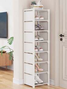 1 Piece 4/5/6/7/8 Tier Shoe Rack, Simple Shoe Storage Cabinet, Home Entryway Organizer, Space Saving For Small Apartments And Dorms