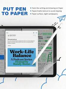 ZYONS Paper-Feel Screen Protector Compatible With Ipad 11th Gen (2025) / IPad 10th Gen (2023) 10.9-Inch / IPad 11-Inch (A16) Air Pro (2024-2025), Sizes Covering 7.9-Inch, 9.7-Inch, 10.2-Inch, 10.5-Inch, 10.9-Inch, 11-Inch, 12.9-Inch, 13-Inch, And M2, M3, M4 (2016-2023) - 1 Piece - View 2