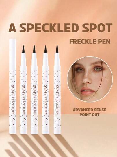 4-Farben Sommersprossen Stift, natürlicher & realistischer Sommersprossen Make-up Stift, magische Sommersprossen Farben, wasserfest & langanhaltend, weicher gepunkteter Make-up Effekt Stift, geeignet für natürliches & lässiges Sommersprossen Make-up