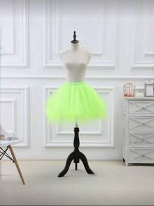 A Women's White, Black, Red, Lake Blue, Rose Red, Orange, Fluorescent Green, Fluffy Style Tutu Dress, Asymmetrical Half Skirt, Petticoat, Princess Dress, Puffy Dress, Multi-Layer Gauze Dress, Boneless Short Skirt, Support. Suitable For Festival Stage, Banquet, Performance Dress, Cosplay Decorative Dress, Dance Dress, Festival Decorative Dress, Wedding Bride And Bridesmaid Petticoat - Multicolor - View 15