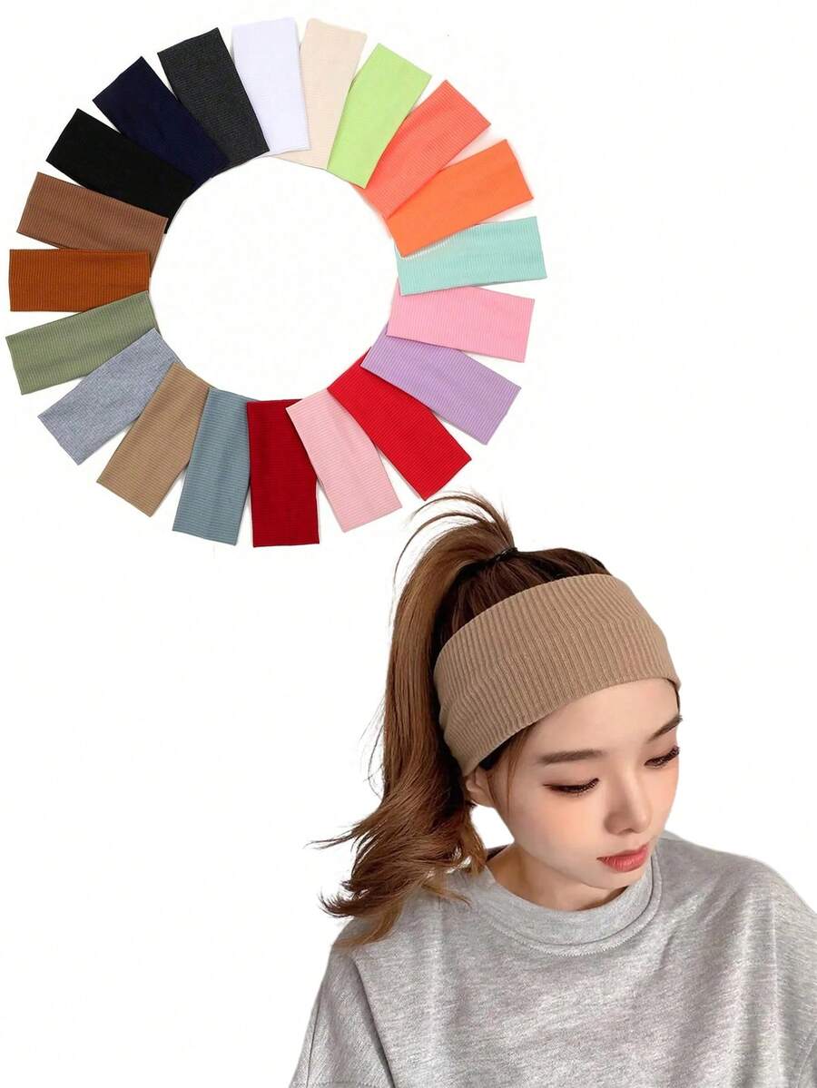 1 pieza Diadema de tela multicolor para mujer, adecuada para uso diario, diadema casual, turbante, diadema deportiva, pañuelo cálido, accesorio para el cabello de invierno
