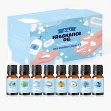 1瓶/8瓶10毫升精油套装，清新香氛精油，适用于香薰机、家居清洁、手工皂 - 柑橘清爽、花香皂、清新微风、柔粉、薰衣草、清新、亚麻、星云，女士礼物、冬季礼物、圣诞礼物 - 混合香型 - 查看 16