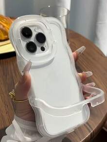 Capa de telefone de silicone sólido de cor única anti-queda, compatível com iPhone 17pro/17Air /17/17promax16/11/16pro/16plus/16promax/16e/15Promax/13/14/12/XS/XR/7G/8P, Nova 16 cor sólida minimalista 15plus transparente 14/13 suporte duplo invisível de uma peça de silicone macio 12 criativo 11 caso protetor de cobertura total XS - Transparente - Visão 2