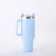 1pc 40oz Tumbler Vacuum Stainless Steel Insulated And Cold Drink Cup With Straw For Hydration Enthusiasts, Coffee, Outdoor Sports And Travel,Ideal For Back To School,Water Bottle For Christmas. Straws And Cleaning Brushe Can Be Burchased Separately(Compatible With Stanley Cup)