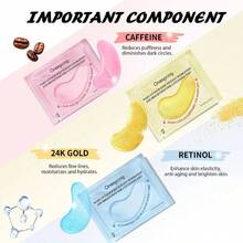 Eye Masks 24 Pairs Caffeine, 24K Gold And 1 Retinol Under Eye Patches Puffy Eyes, Dark Circles Fine Lines, Eye Gels Pads Refreshing And Revitalizing - Under Eye Skin Care