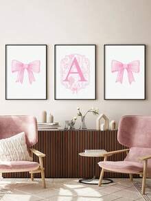 3 buc/set neînrămat personalizat nume pânză poster artă de perete, nume poster decor acasă, desene animate literă fluture element pânză poster, imprimat cameră copii living dormitor, cadou perfect de sărbători