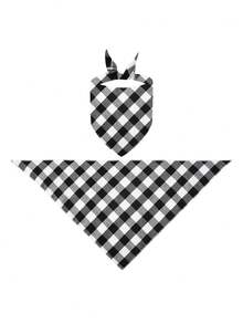 1pc Customized Pet Bandana, Customizable Printed Name/Text, Multi-Color Plaid One Size Triangle Scarf, Adorable Pet Customization/Minimalist, Cat Dog Triangle Kerchief, Suitable For Medium Small Pets/Kittens, Pet Anniversary Birthday Pet Accessory Decor, Christmas Gift, Indoor Outdoor Use - Multicolor - View 20