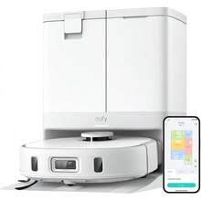 eufy X10 Pro Omni Robot Aspiradora y Trapeador, Succión 8000 Pa, Doble Mopa 12 mm, Detección de Alfombras, Evita Obstáculos, Lavado y Secado Automático, Autovaciado y Autorrellenado - blanco - Ver 6