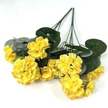 4pcs/1pc/2pcs Artificial Geranium Flowers With Green Foliage, Realistic Silk Flowers For Indoor & Outdoor Decor, Perfect For Garden, Porch, Patio, Window Box, And Hanging Planter, Maintenance-Free Plants