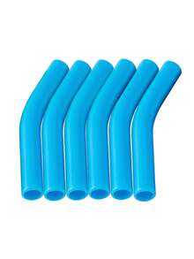 1/6pcs Reusable Silicone Straw Tips - 6 Pack, 5/16 Inch, Flexible Bent Design - Suitable For Smoothies And Cold Drinks, Cup Accessories - Multicolor - View 14