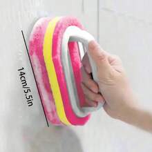 1/3/5pcs With Handle, Multifunctional Cleaning Brush, Can Be Used For Bathroom, Bathtub And Tile Cleaning Brush, Dishwashing Sponge Brush, Pot Brush, Durable Cleaning Sponge, Strong Decontamination, Cleaning Supplies, Powerful Bathtub, Tile And Kitchen Brush, Durable Cleaning, Is A Small Artifact For Home Cleaning