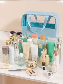 1PC Transparent PVC Toiletry Bag For Makeup Tools Letters Makeup Bag Water-Proof Portable Chenille Letter Zipper Make Up Organizer Minimalist Initial Letter Patch Travel Toiletry Bag For Women For Bathroom Monogram Wash Bag (Letter A~Z) Gift For Mom Beach Bag Beach Essentials Beach Towel Organizer Beach Accessories Beach Stuff Holiday Bag Holiday Essentials For Winter And Fall For Vacation Valentine's Day