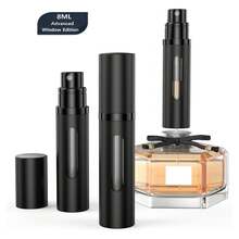 1pc Redesigned Perfume Spray Bottle, Portable Perfume Refillable Atomizer, Bottom Fill Mini Spray Travel Perfume Bottle, Pump Fills Directly From The Bottom Without Removing The Cap, 100% Pure Glass Inner Bottle, With A Visible Window So You Can Easily Know How Much Perfume Is Left, Available In 5ml / 8ml /10ml
