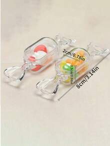 1/4/8/12 PIEZAS Cajas de joyería mini transparentes con forma de caramelo - Cajas de almacenamiento pequeñas y lindas para aretes, anillos, collares y colgantes, organizador portátil de joyas, cajas de regalo de plástico transparente duradero para viajes, fiestas, bodas y uso diario, empaque de joyas perfecto para el Día de San Valentín, envoltura de regalos navideños, regalos de Navidad 2025, decoraciones navideñas para el hogar y accesorios festivos de temporada - Multicolor - Ver 10