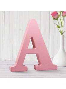 6-Inch Pink Wooden Letters, Unfinished Wooden Letters For Wall Decoration, Decorative Vertical Letters, And Decorative Signage For Craft Home Party Projects - Pink - View 1