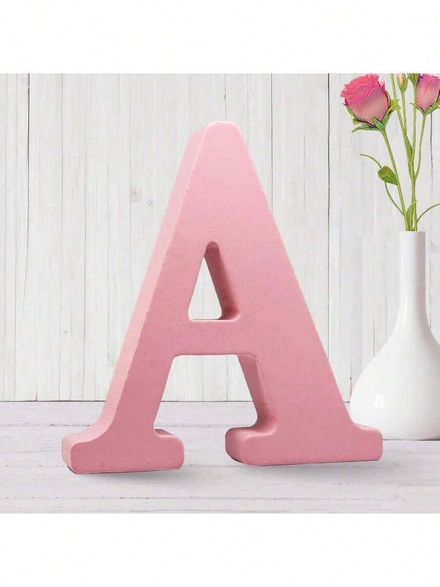 6-Inch Pink Wooden Letters, Unfinished Wooden Letters For Wall Decoration, Decorative Vertical Letters, And Decorative Signage For Craft Home Party Projects - Pink - View 1