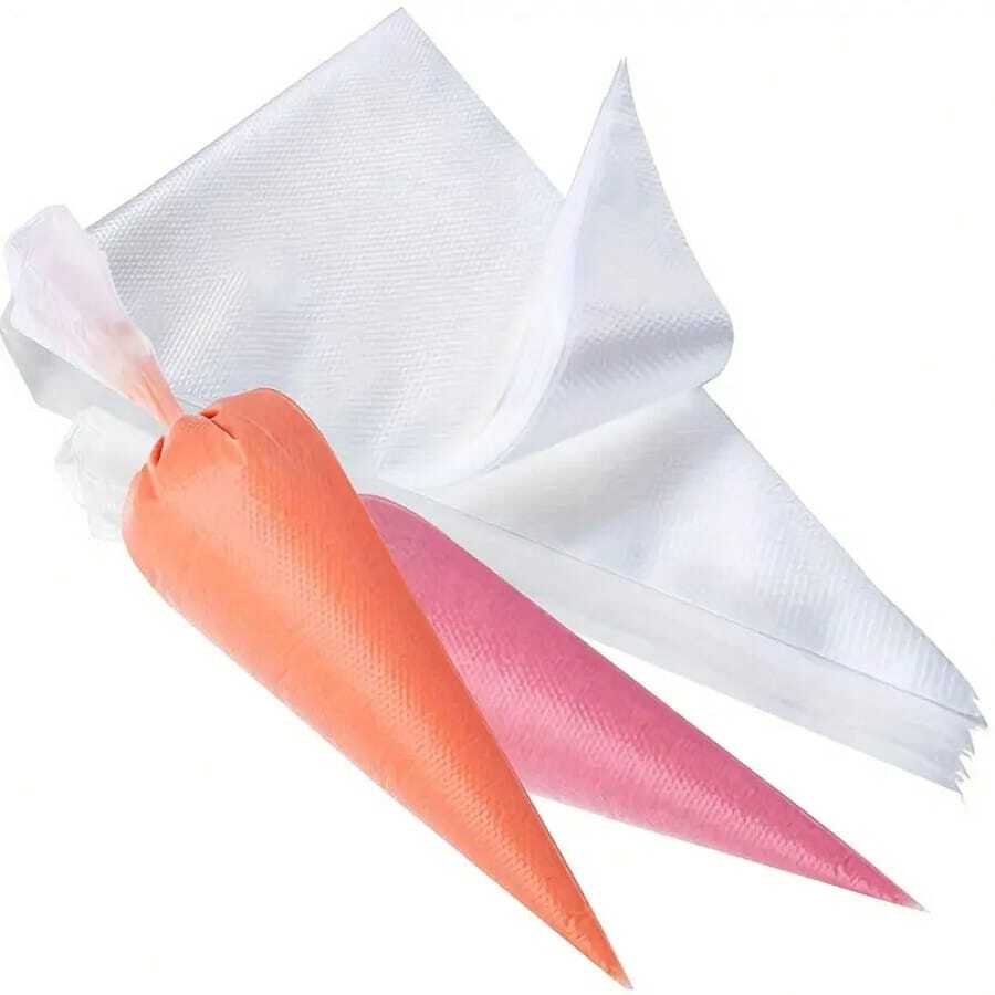 30/100 Large, Medium And Small Disposable Clear Piping Bags For Cake Decorating - Great For Frosting, Icing And Cookies - Essential Baking Tools And Kitchen Accessories - Transparent Printed Piping Bag - View 1