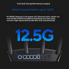 ASUS RT-BE82U WiFi7 Gaming Router, Wireless Home Router With 5 X 2.5G Ports, Ai Router Whole Home WiFi7 Kit, Aimesh Modular, 6500Mbps
