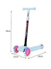 Patín Scooter Infantil de 3 Ruedas con Luces LED, Ajustable y Antideslizante - Negro - Ver 5