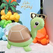 1 peça/2 peças Balões 3D de Tartaruga, Balões de Tartaruga de Desenho Animado Fofos, Decorações de Festa de Animais de Estimação, Adequado para Atmosfera de Festa de Aniversário, Decoração Interna/Externa, Festa com Tema Oceânico, Lembrancinhas de Evento - Multicolorido - Visão 4