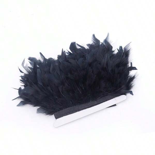 2 Meter natürliche künstliche Truthahnfedern Borte zum Basteln, Hochzeit, Bänder, Nähen, Kleidung, Party, Federschmuck, Handarbeit, Heimdekoration, Karneval, Plumas Borte, Nähdekor