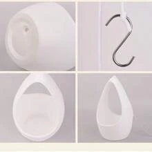 1pc Round Thick Hanging Planter Pot, Creative Rattan Woven Plastic Self-Watering Hanging Basket For Trailing Plants